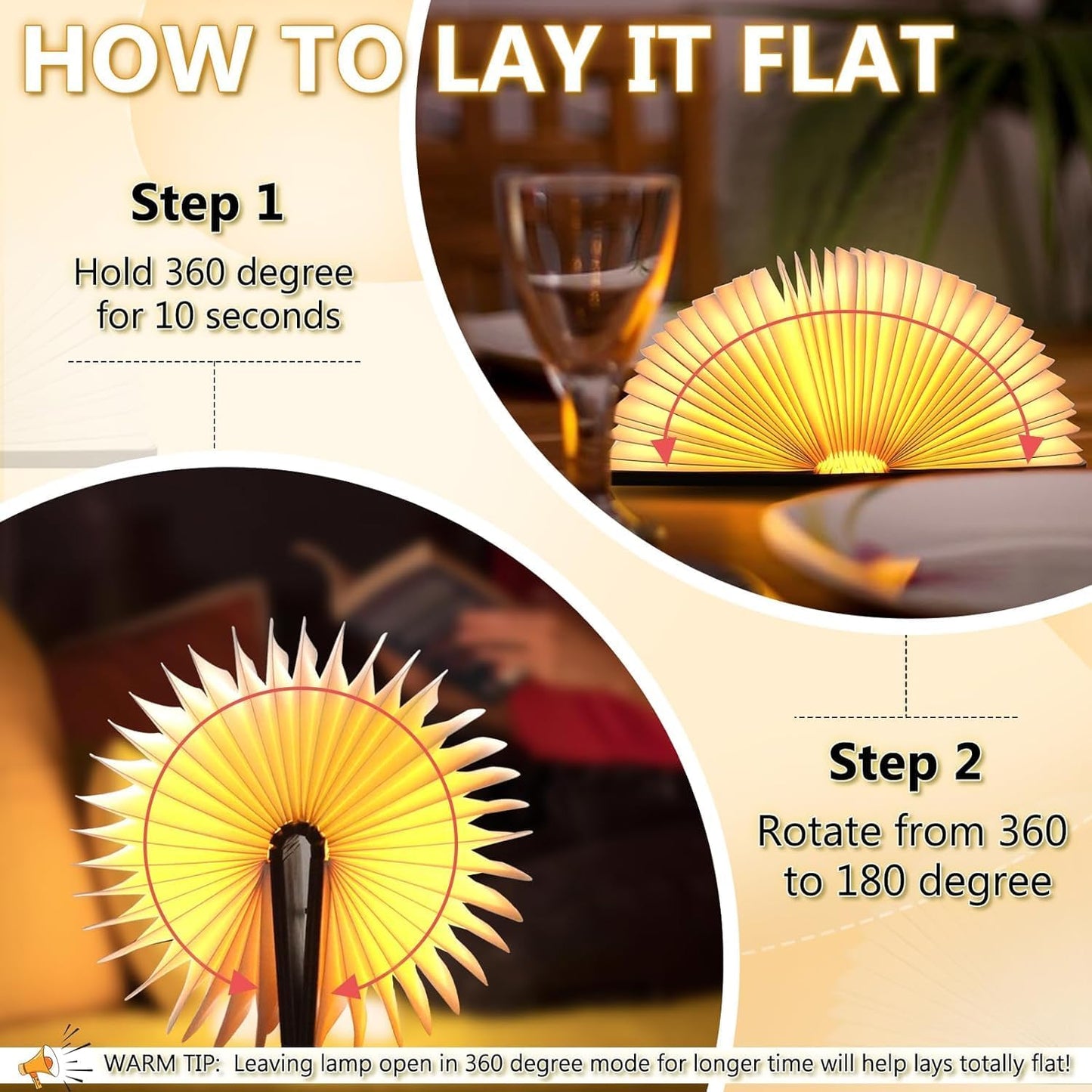 Mini 3D Folding Book Light – White/Yellow/Gradient Modes, ‘Up’-Inspired Gift for Book Lovers